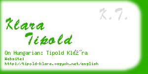 klara tipold business card